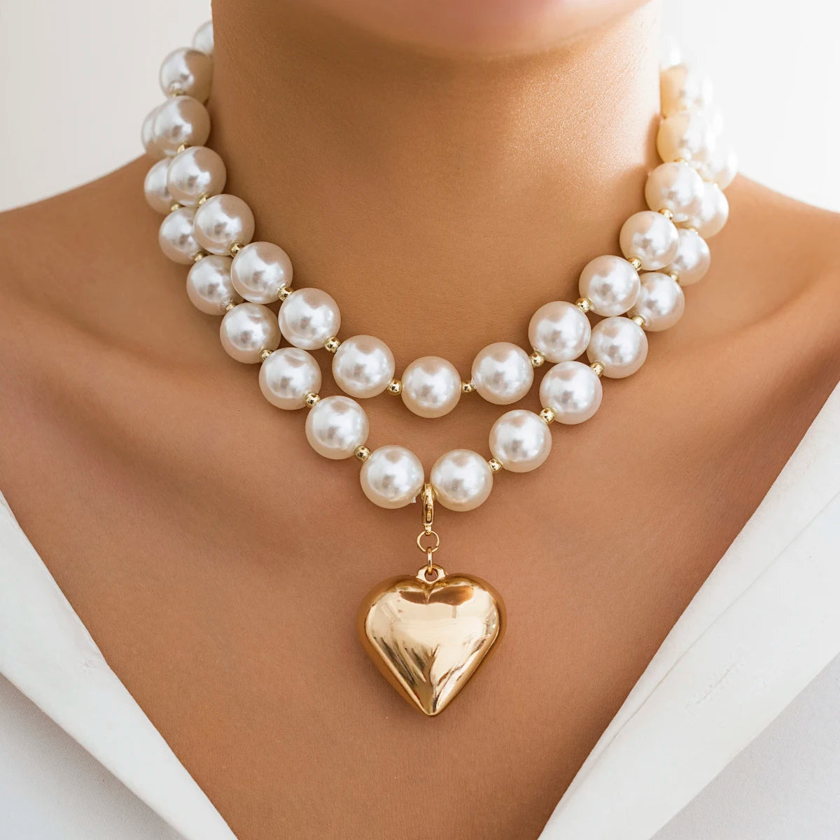 ASHLEY HARRIS — Beaded Heart Necklace Duo — product image 1
