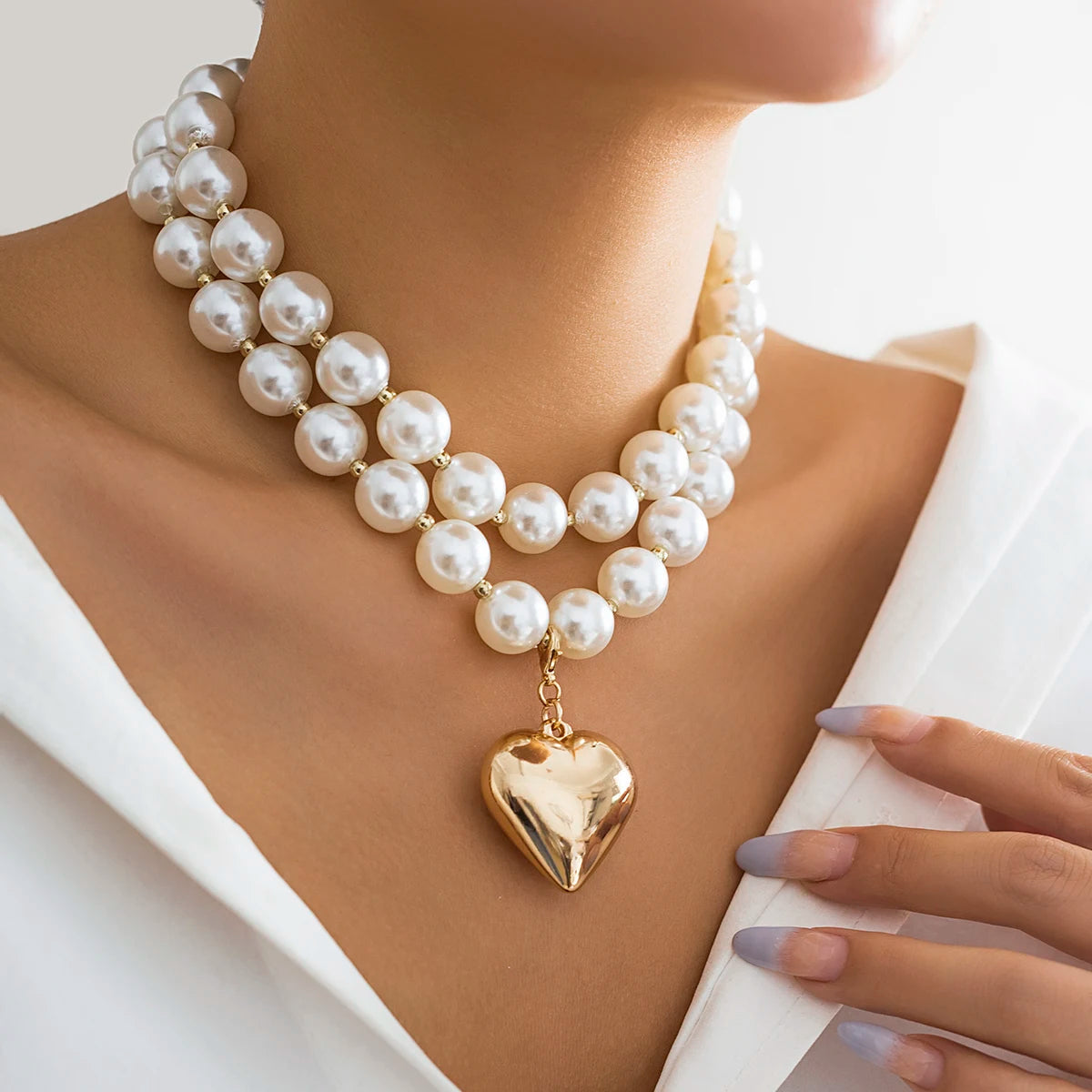 ASHLEY HARRIS — Beaded Heart Necklace Duo — product image 2