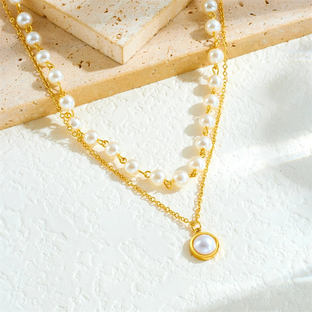 ASHLEY HARRIS — Pearl-Style Bead & Pendant Necklace Duo — product image 2