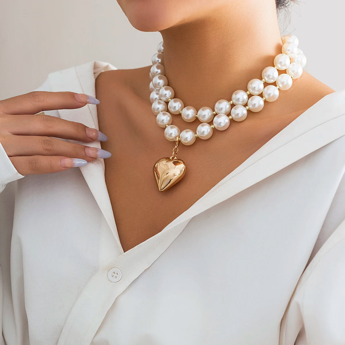 ASHLEY HARRIS — Beaded Heart Necklace Duo — product image 3