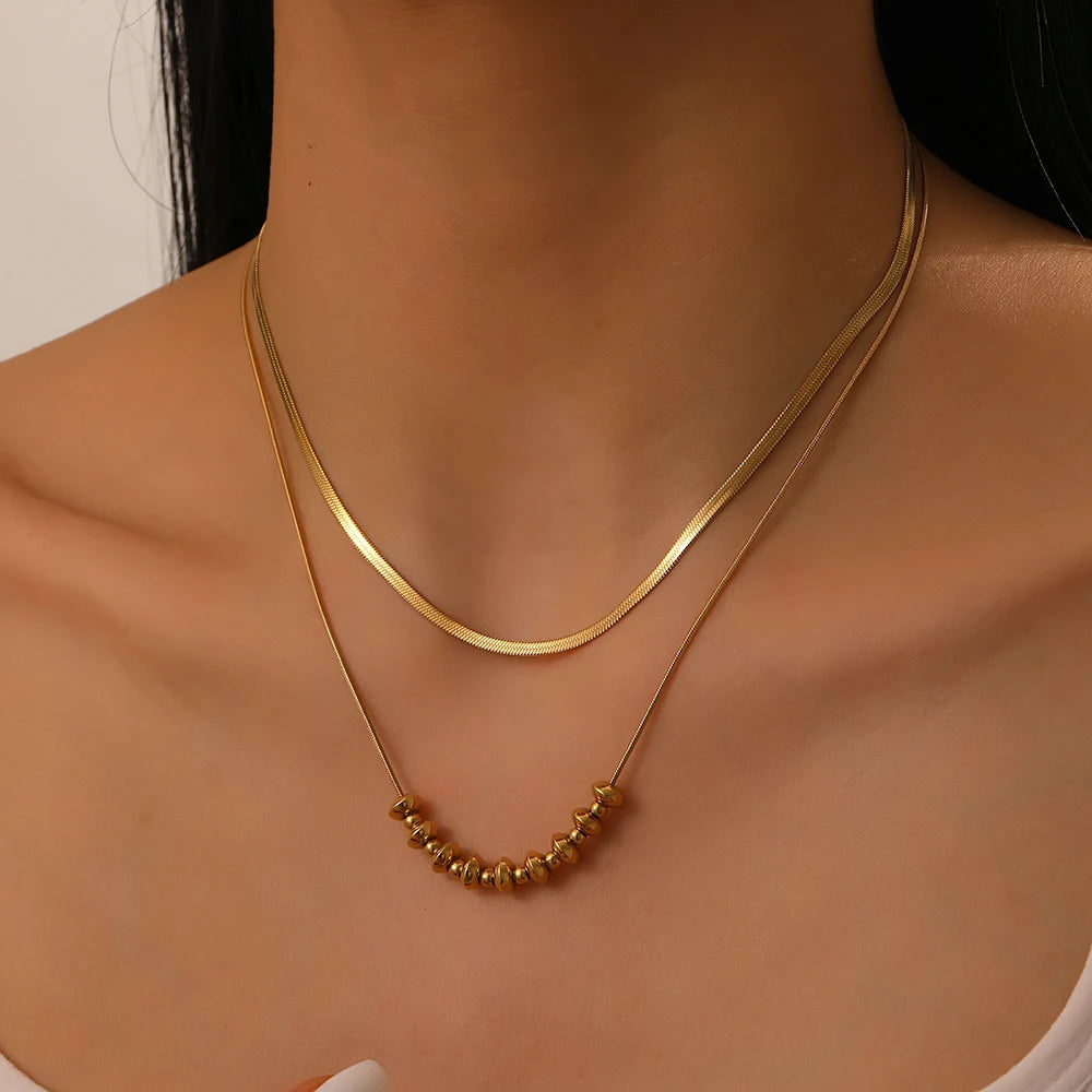 ASHLEY HARRIS — Herringbone & Bead Necklace Duo — product image 1