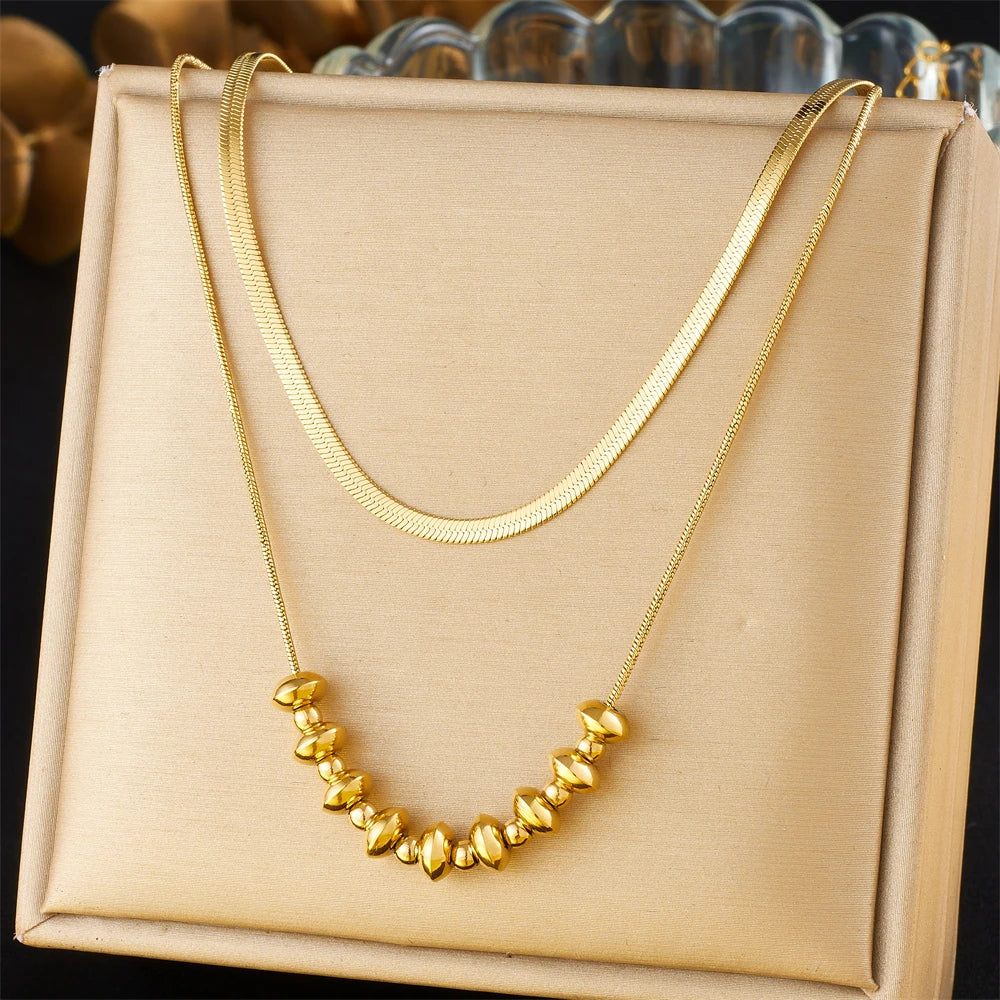 ASHLEY HARRIS — Herringbone & Bead Necklace Duo — product image 2