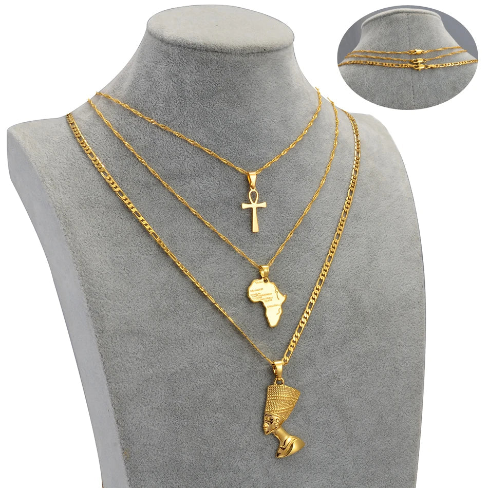 ASHLEY HARRIS — Africa & Ankh Necklace Set — product image 4