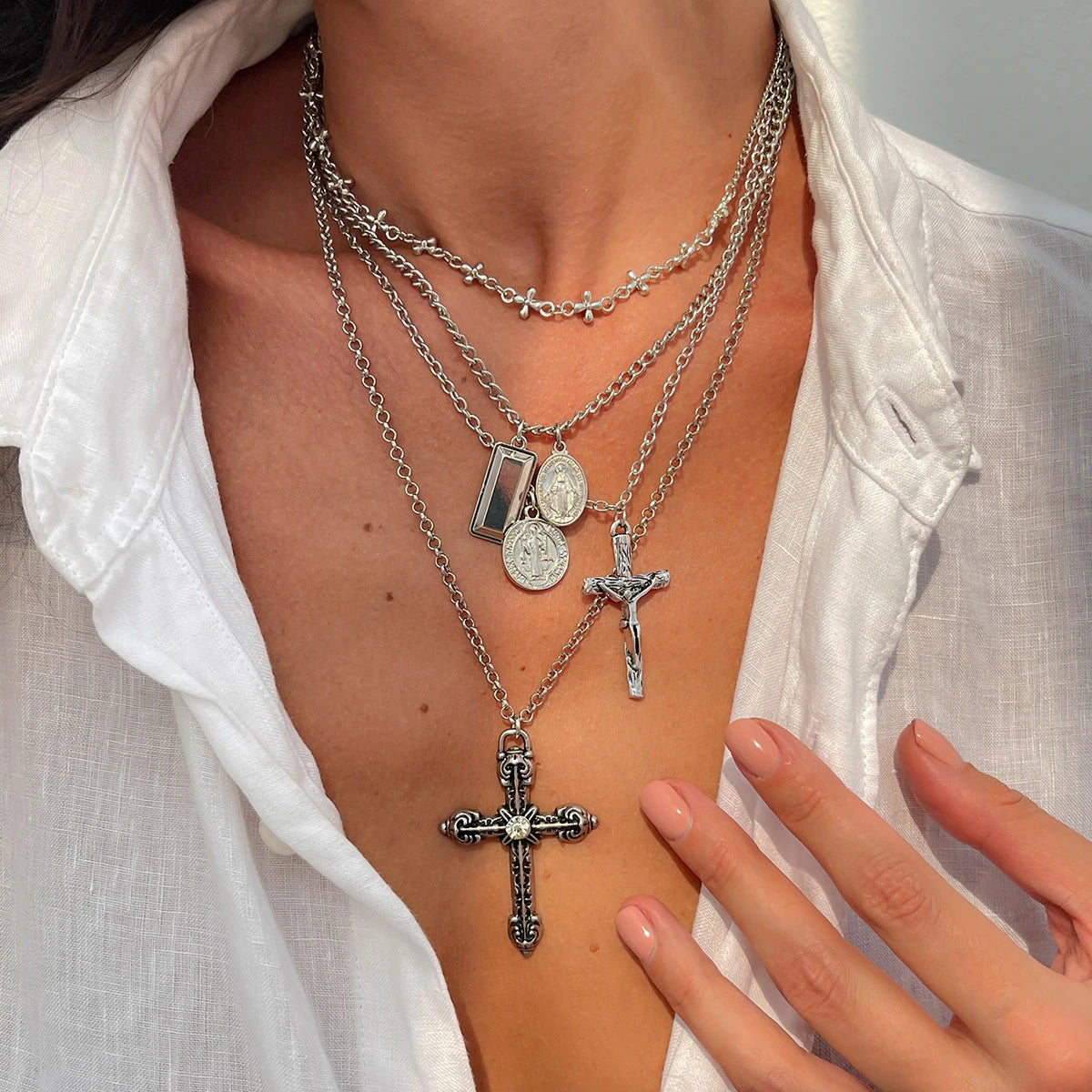 ASHLEY HARRIS — Layered Cross Necklace Set — product image 2