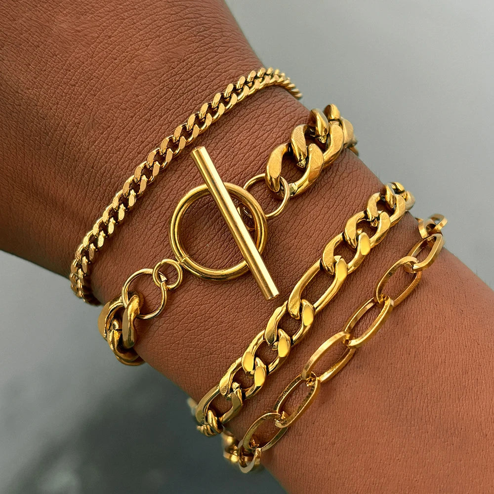 ASHLEY HARRIS — Polished Metal Bracelet Set — product image 1