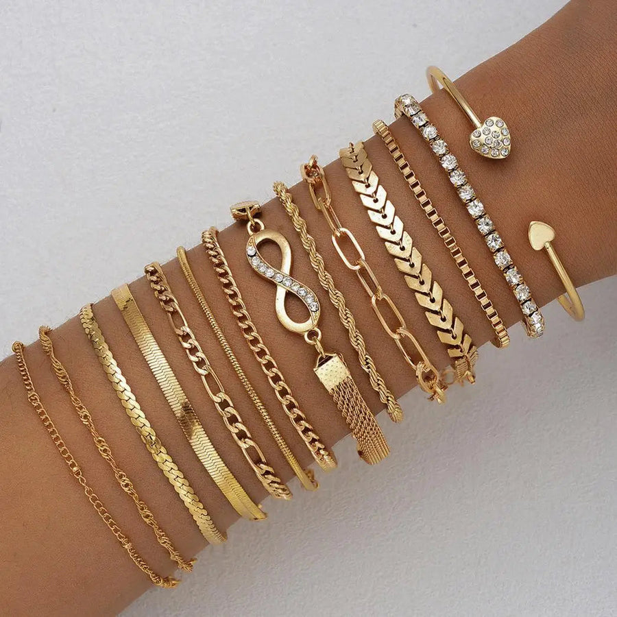 Muse — Mixed Chain Charm Bracelet Set