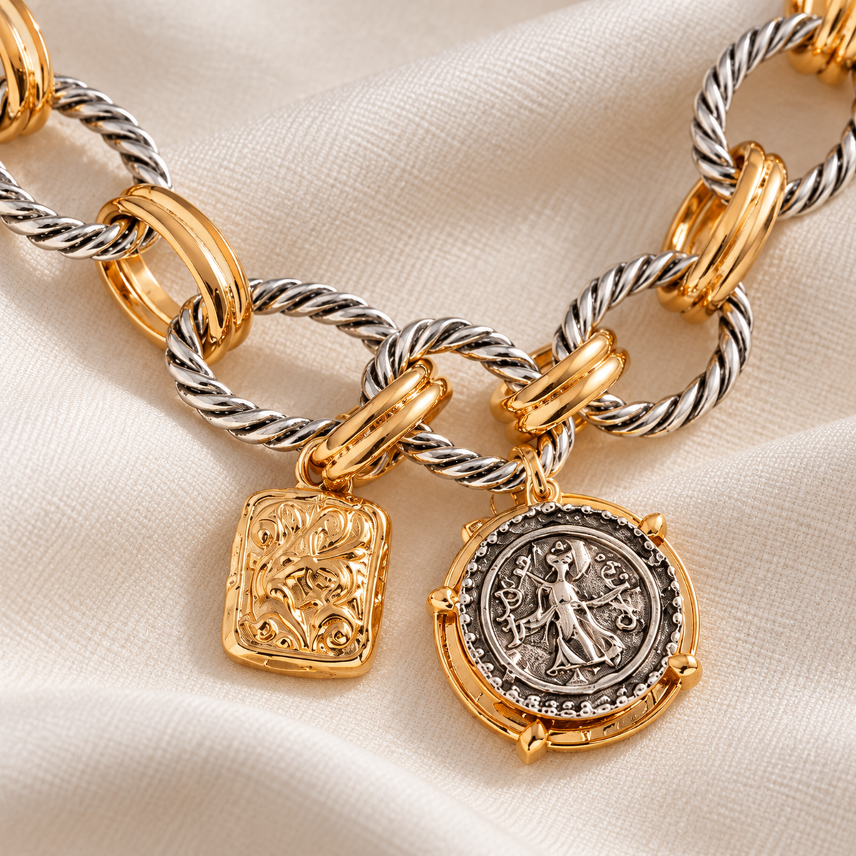 ASHLEY HARRIS — Dual-Tone Coin Necklace — product image 4