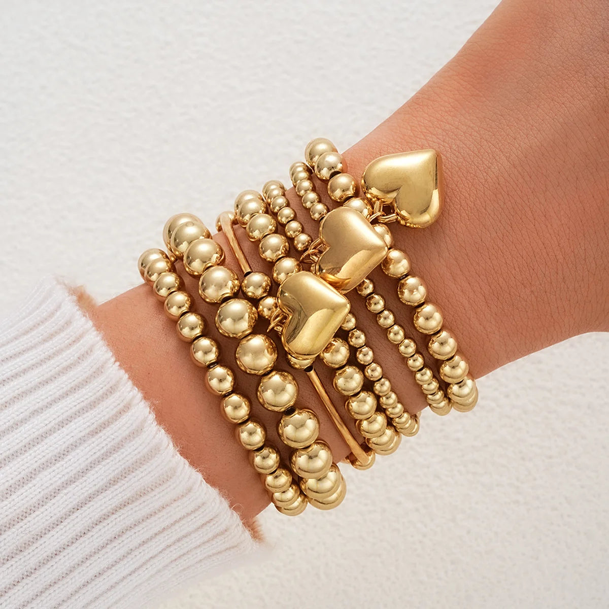 ASHLEY HARRIS — Beaded Heart Charm Bracelet Set — product image 1