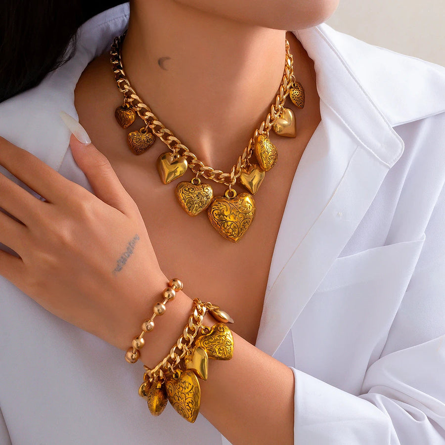 Devotion — Heart Necklace & Bracelet Set