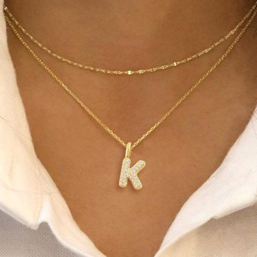 Letter — Bubble Initial Necklace Duo