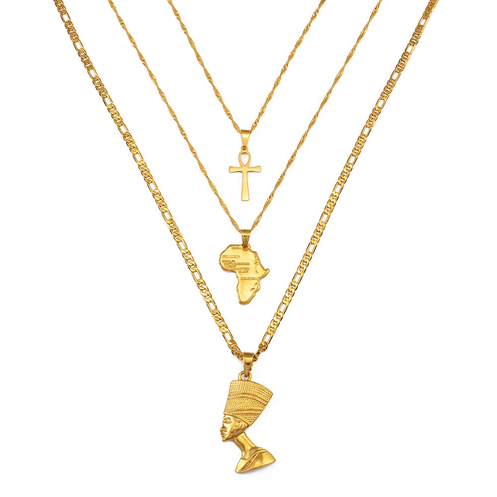 ASHLEY HARRIS — Africa & Ankh Necklace Set — product image 1