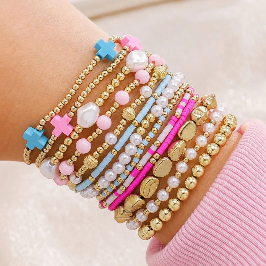 Faith — Cross Charm Bracelet Stack