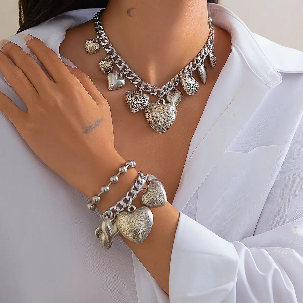 ASHLEY HARRIS — Heart Necklace & Bracelet Set — product image 2